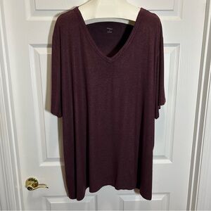 Daily Ritual Dark Burgundy Vneck Tshirt